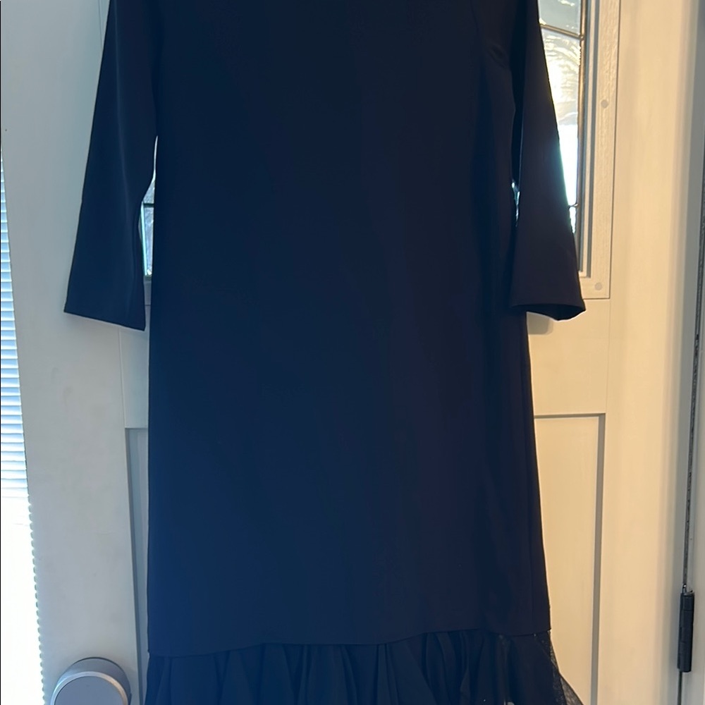 Elegant Black Sheath Dress with Ruffled Hem